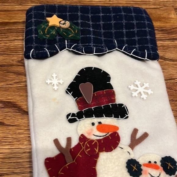 VINTAGE FELT SNOWMAN STOCKING - Picture 2 of 8